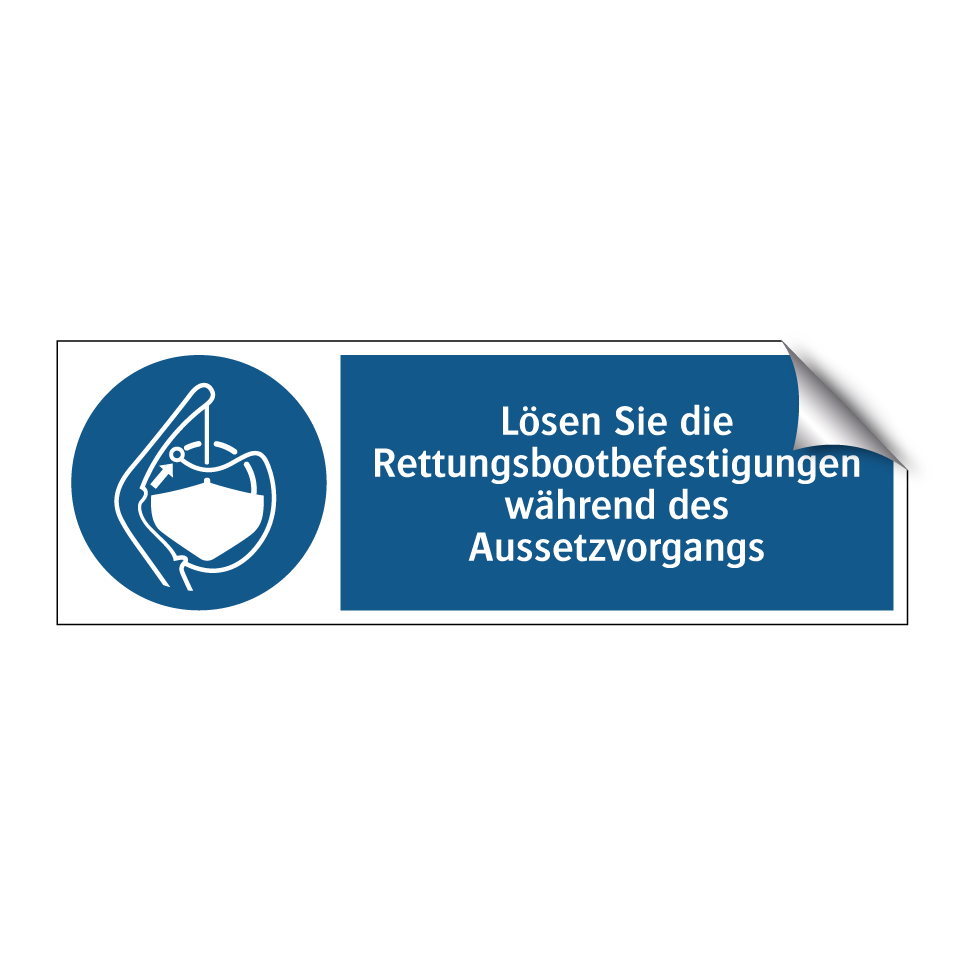 Lösen Sie die Rettungsbootbefestigungen während des Aussetzvorgangs