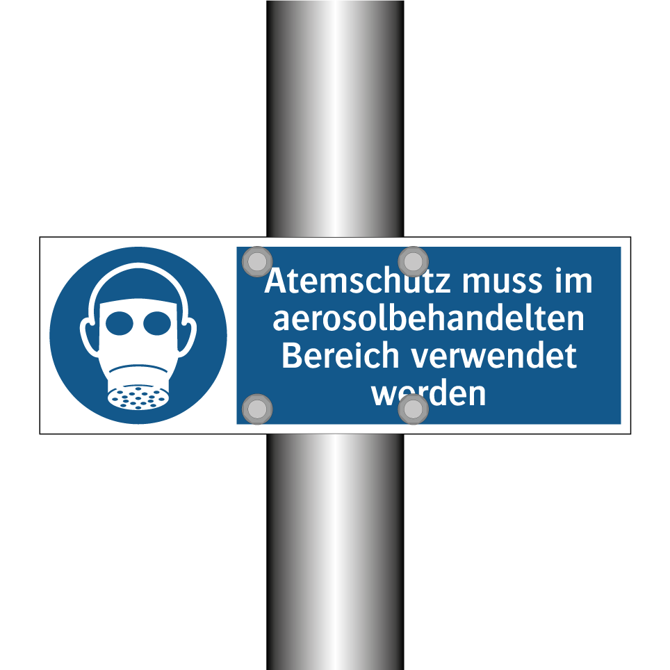 Atemschutz muss im aerosolbehandelten Bereich verwendet werden