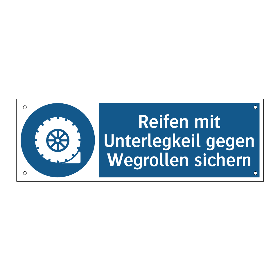 Reifen mit Unterlegkeil gegen Wegrollen sichern