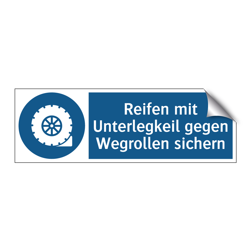 Reifen mit Unterlegkeil gegen Wegrollen sichern