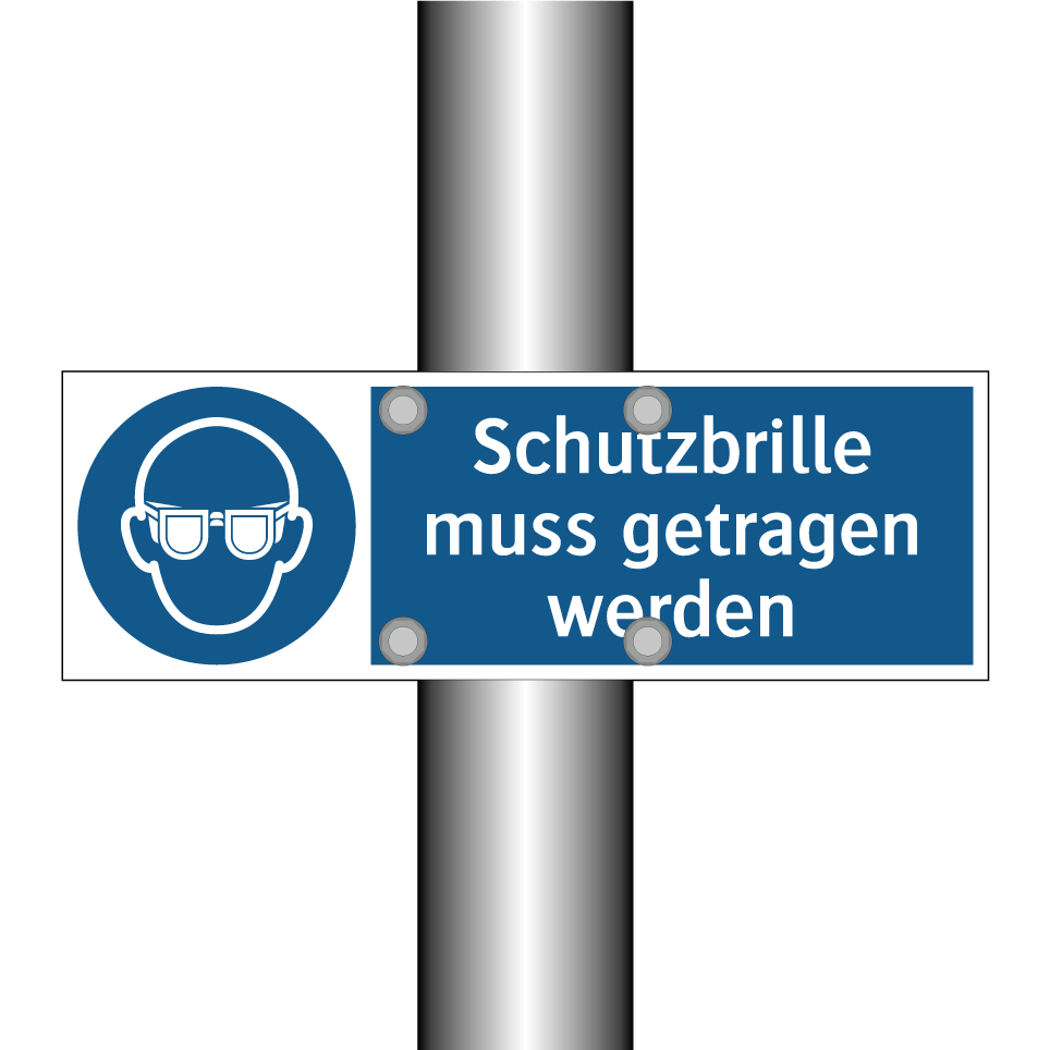 Schutzbrille muss getragen werden