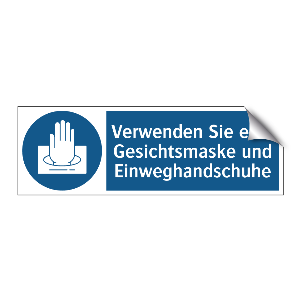 Verwenden Sie eine Gesichtsmaske und Einweghandschuhe
