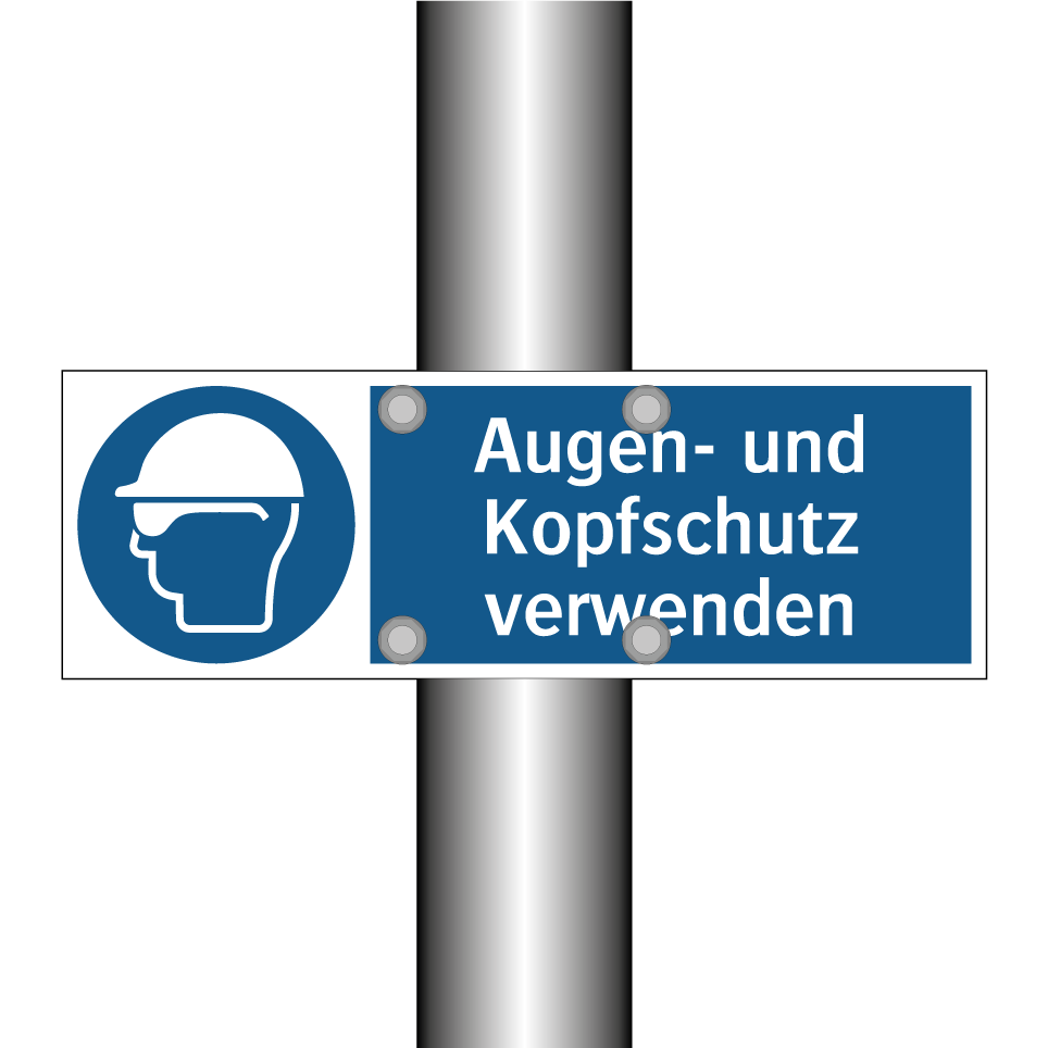 Augen- und Kopfschutz verwenden