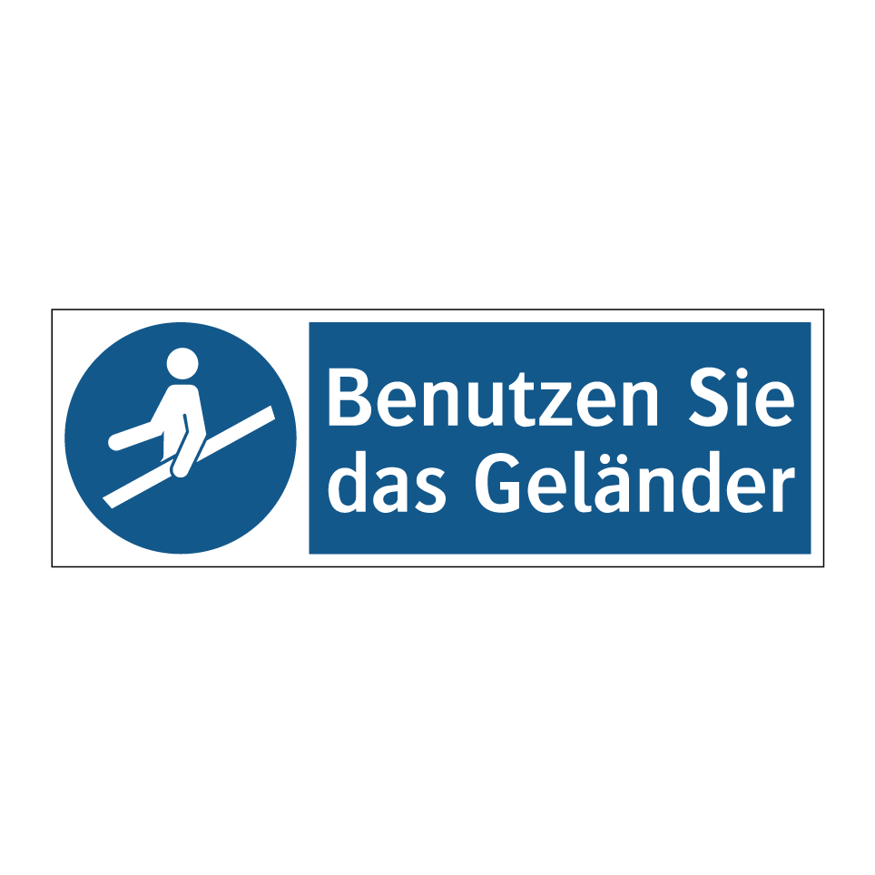 Benutzen Sie das Geländer