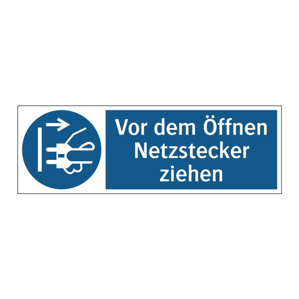 Vor dem Öffnen Netzstecker ziehen