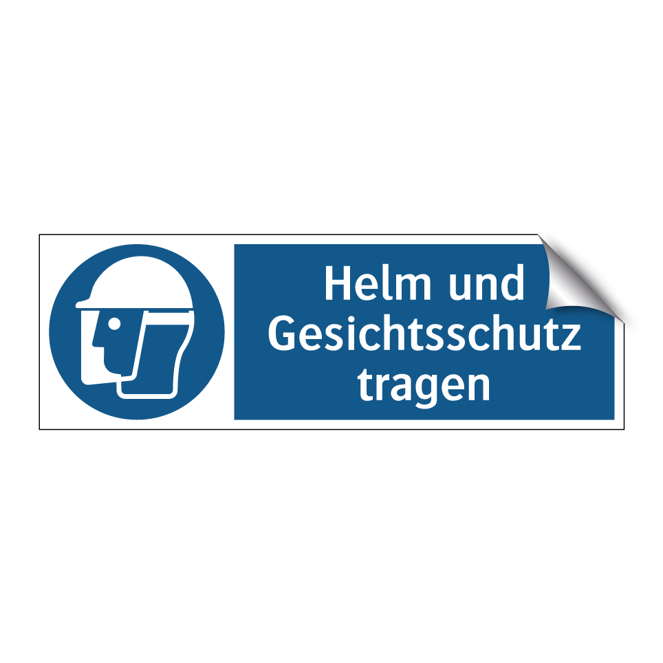 Helm und Gesichtsschutz tragen