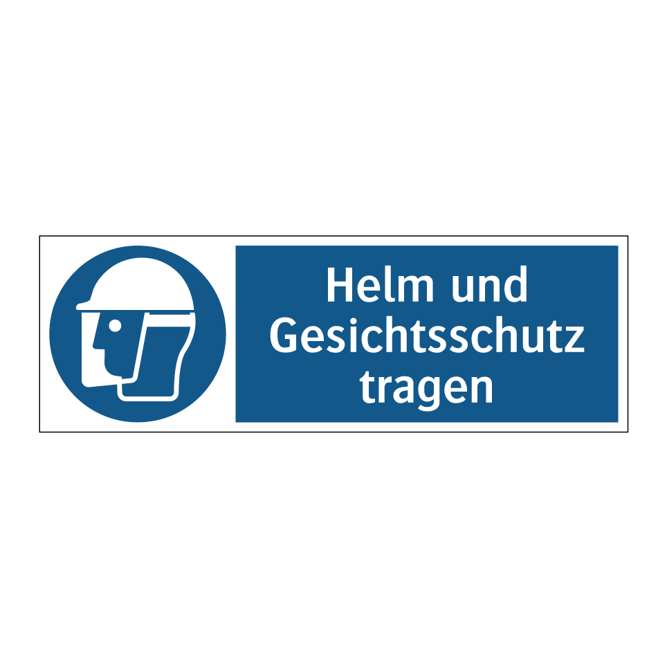 Helm und Gesichtsschutz tragen