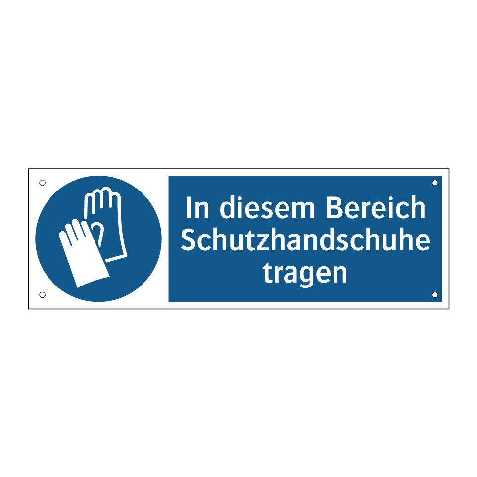 In diesem Bereich Schutzhandschuhe tragen