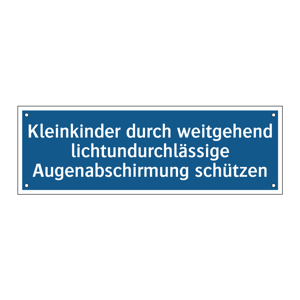 Kleinkinder durch weitgehend lichtundurchlässige Augenabschirmung schützen