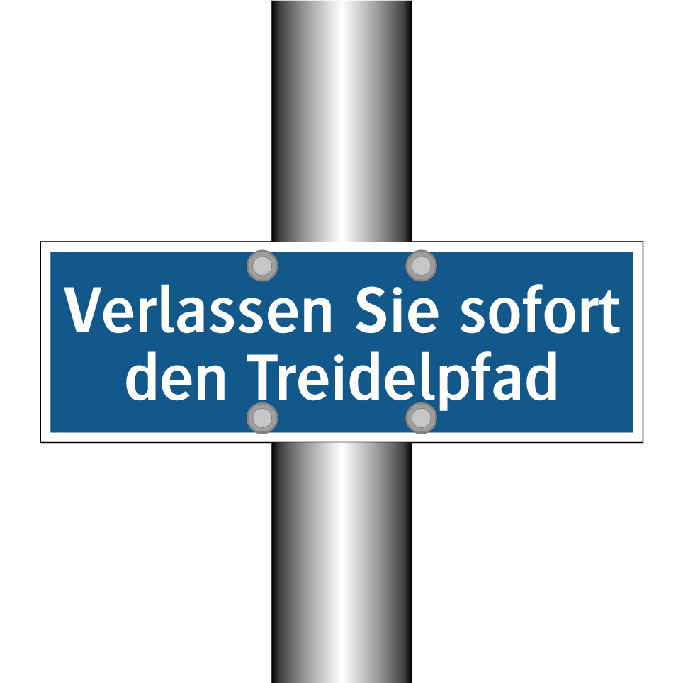 Verlassen Sie sofort den Treidelpfad