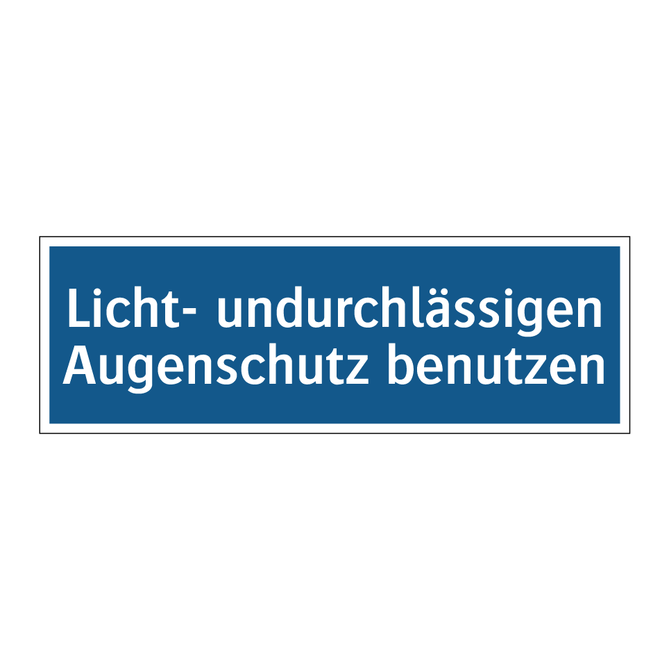 Licht- undurchlässigen Augenschutz benutzen