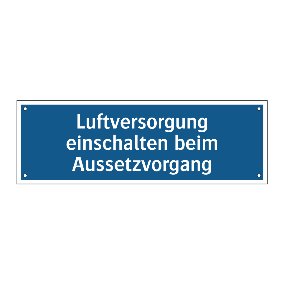 Luftversorgung einschalten beim Aussetzvorgang