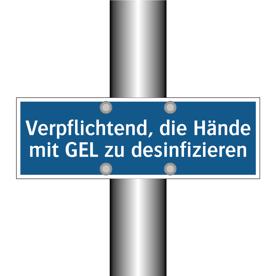 Verpflichtend, die Hände mit GEL zu desinfizieren