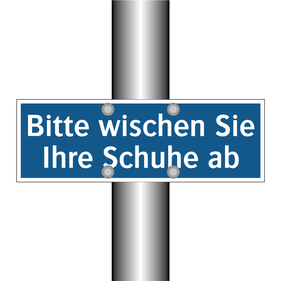 Bitte wischen Sie Ihre Schuhe ab