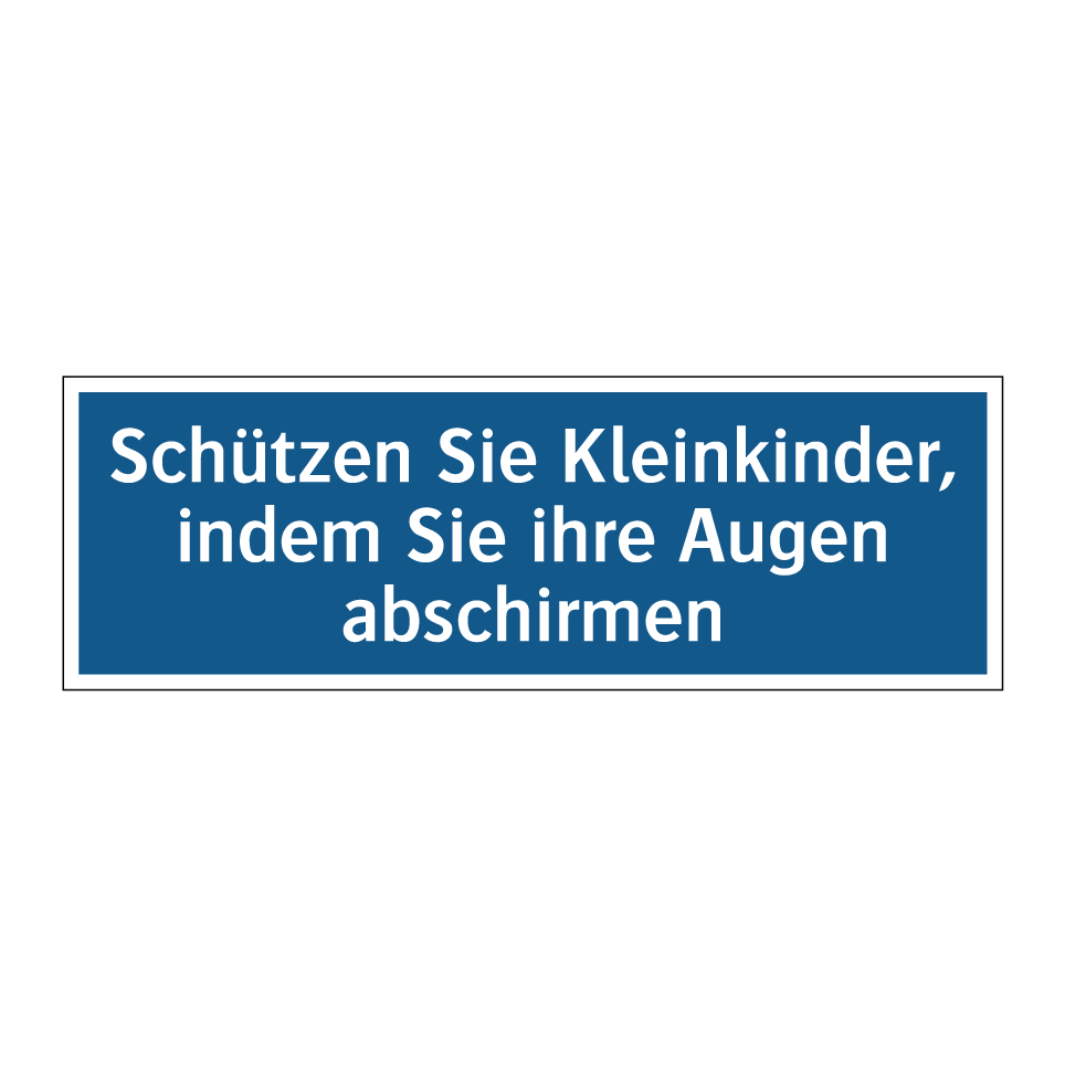 Schützen Sie Kleinkinder, indem Sie ihre Augen abschirmen
