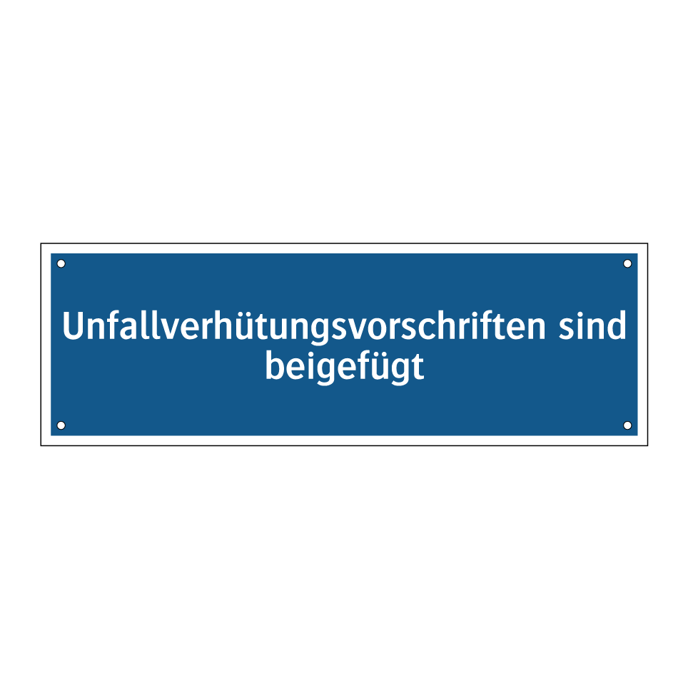 Unfallverhütungsvorschriften sind beigefügt