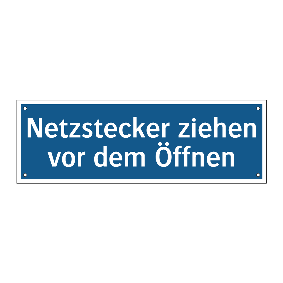 Netzstecker ziehen vor dem Öffnen