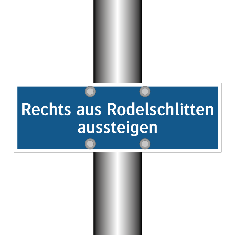Rechts aus Rodelschlitten aussteigen
