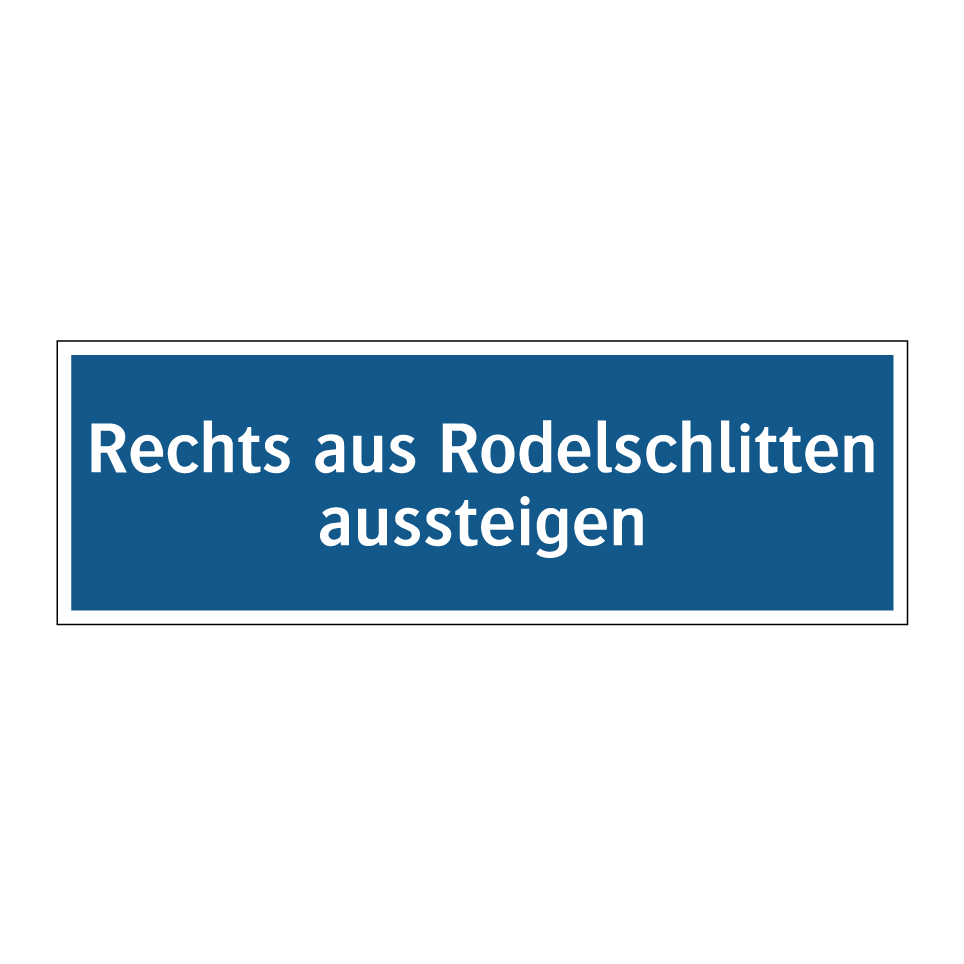 Rechts aus Rodelschlitten aussteigen