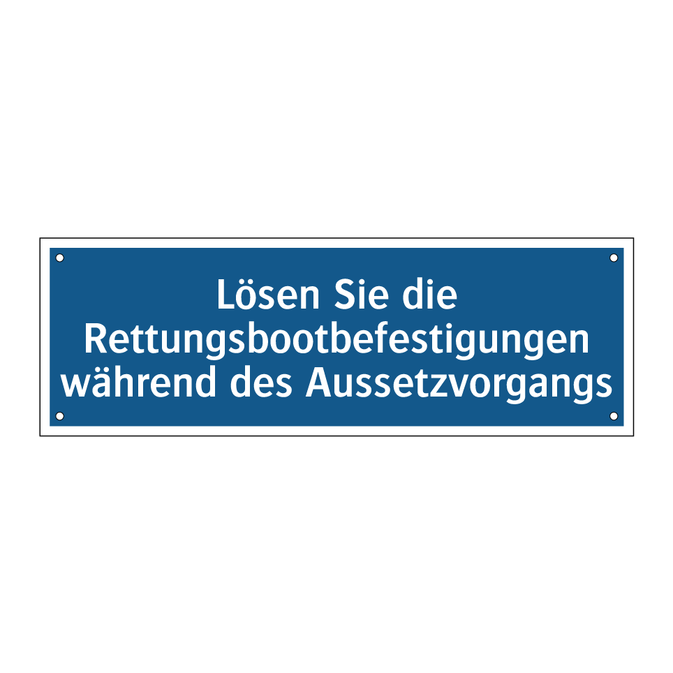 Lösen Sie die Rettungsbootbefestigungen während des Aussetzvorgangs