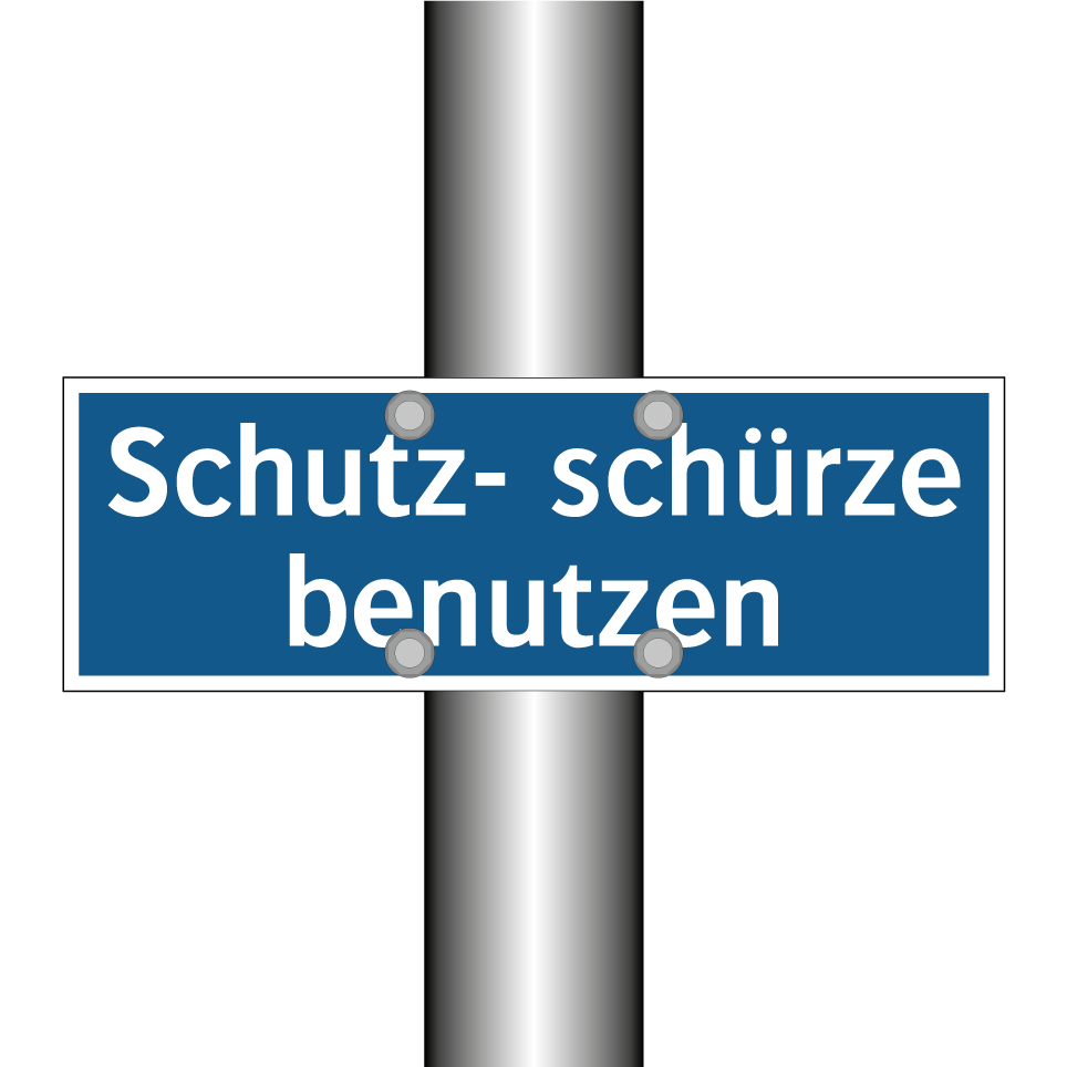 Schutz- schürze benutzen