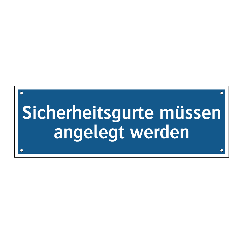 Sicherheitsgurte müssen angelegt werden