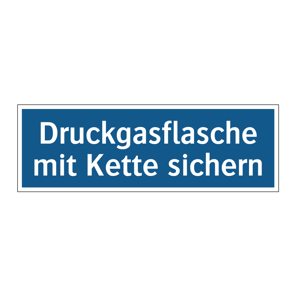 Druckgasflasche mit Kette sichern