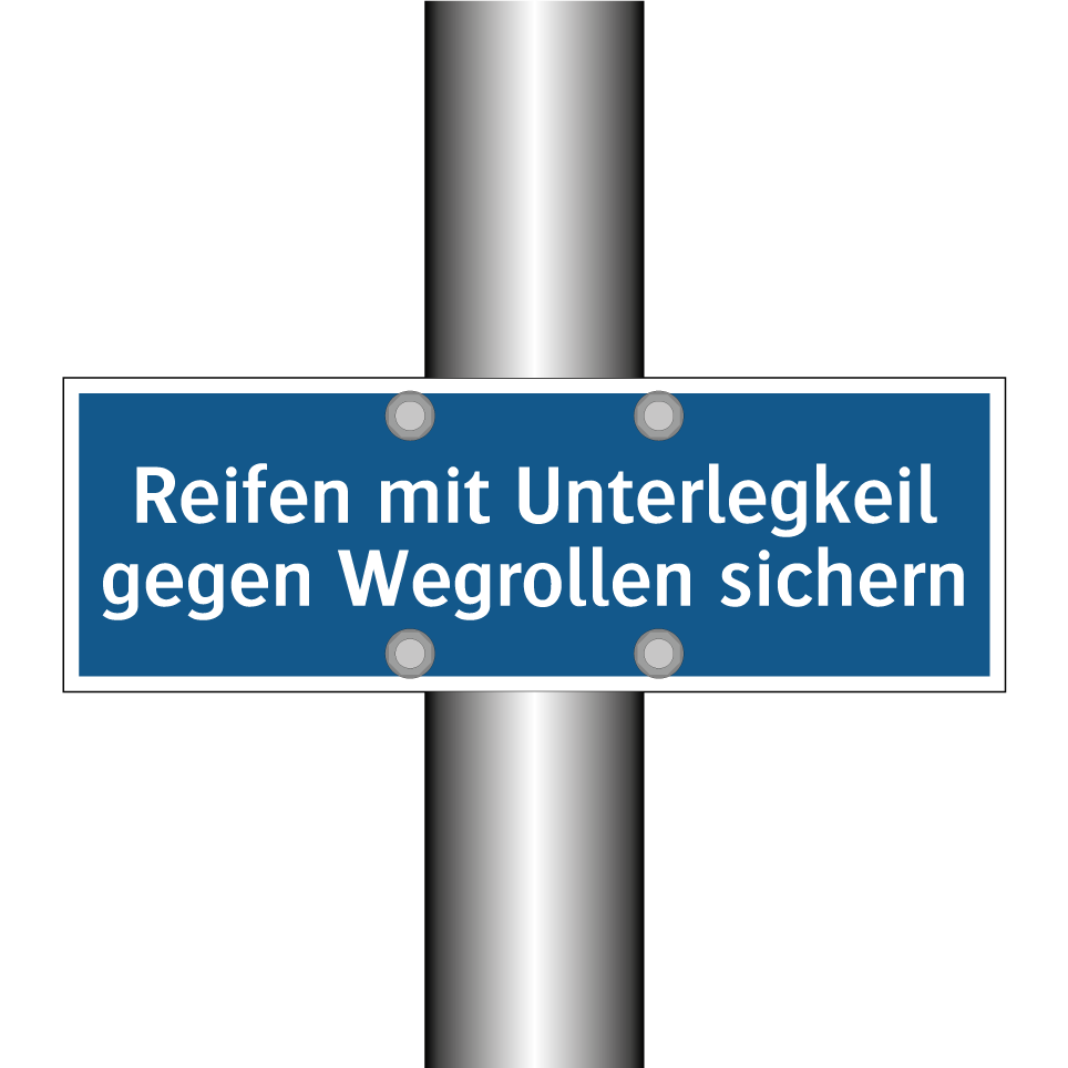 Reifen mit Unterlegkeil gegen Wegrollen sichern
