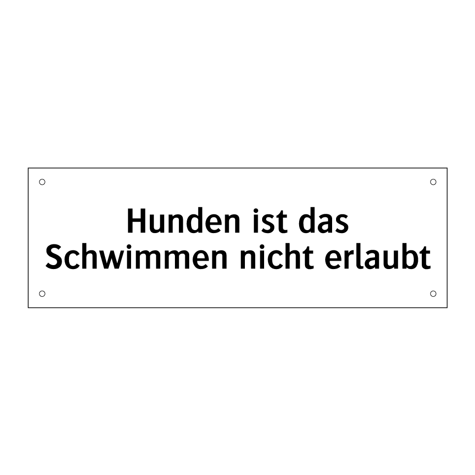 Hunden ist das Schwimmen nicht erlaubt