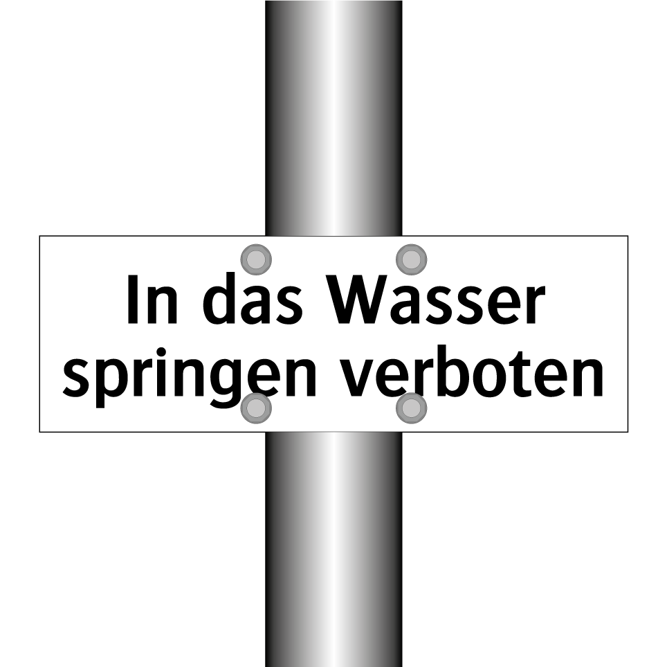 In das Wasser springen verboten