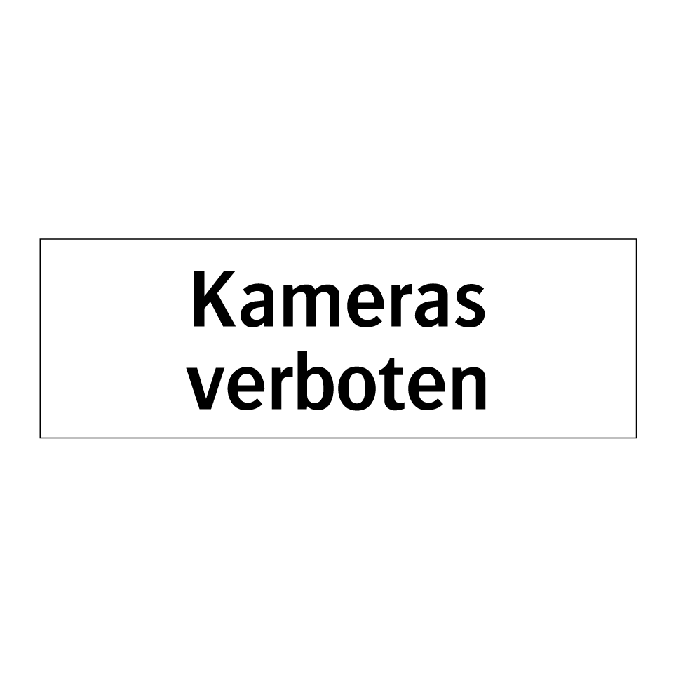 Kameras verboten