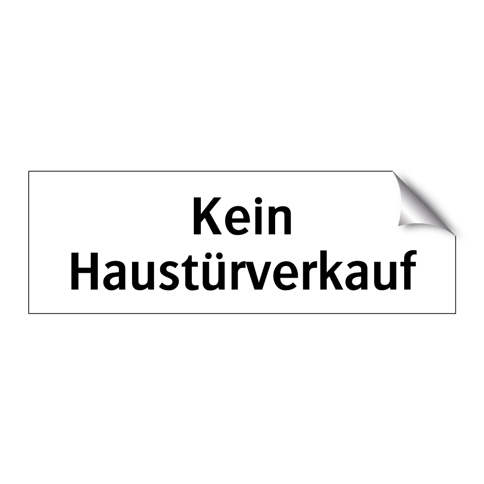 Kein Haustürverkauf