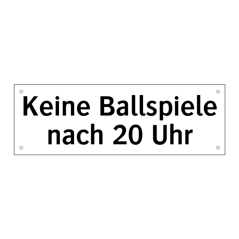 Keine Ballspiele nach 20 Uhr