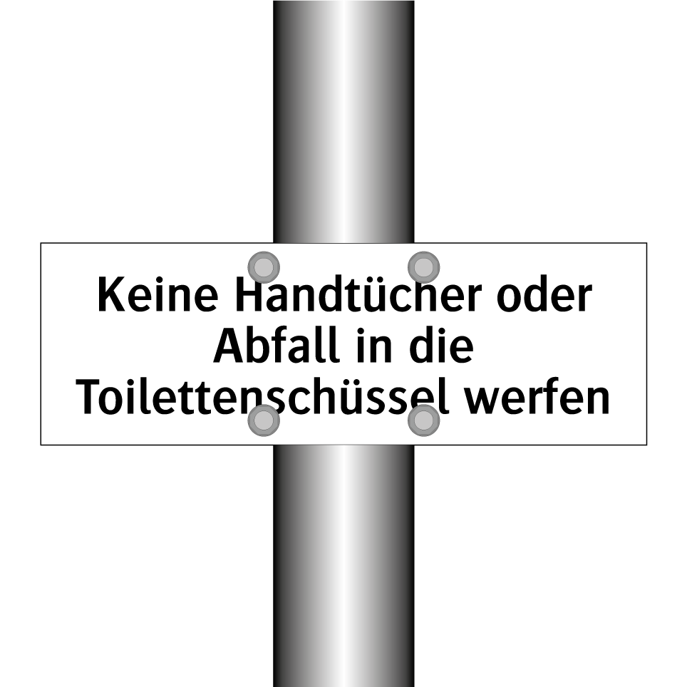 Keine Handtücher oder Abfall in die Toilettenschüssel werfen