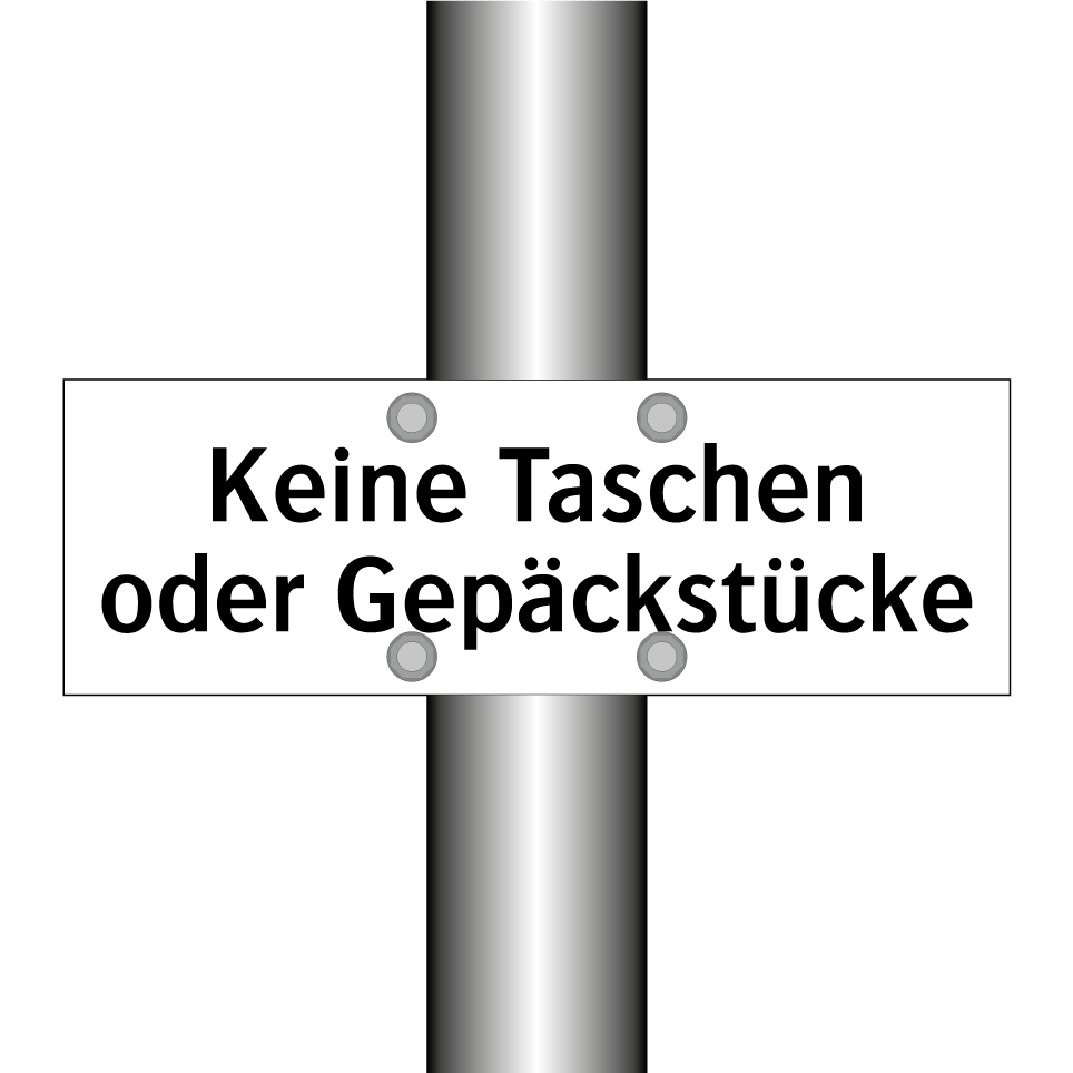 Keine Taschen oder Gepäckstücke