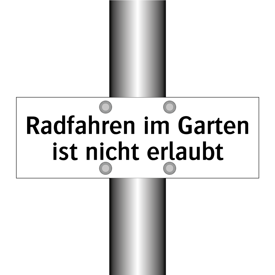 Radfahren im Garten ist nicht erlaubt