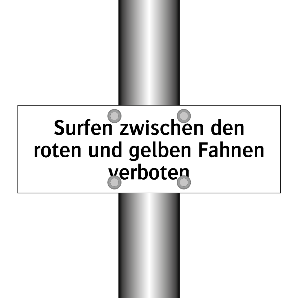 Surfen zwischen den roten und gelben Fahnen verboten
