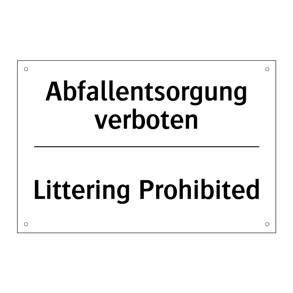 Abfallentsorgung verboten - Littering Prohibited