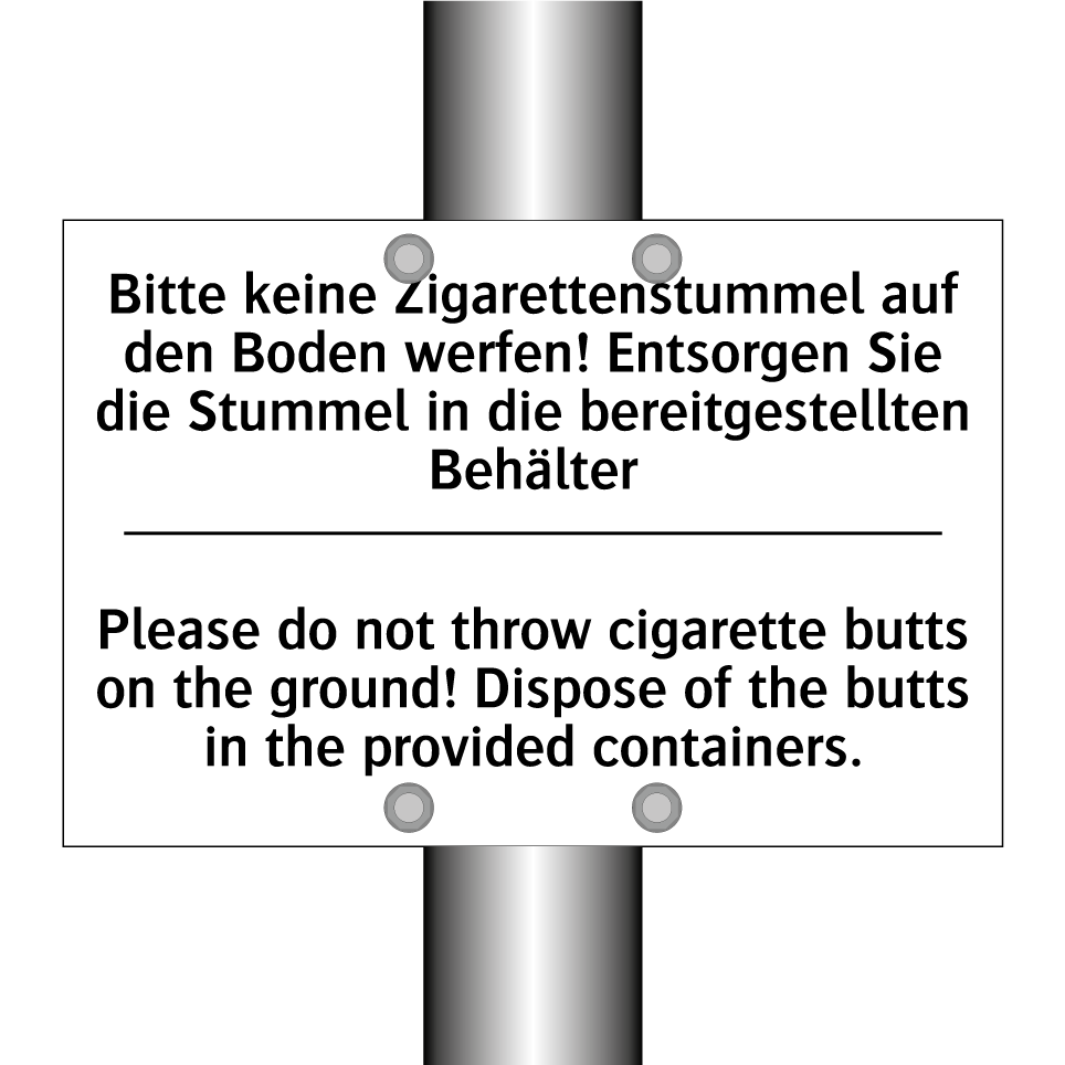 Bitte keine Zigarettenstummel /.../ - Please do not throw cigarette /.../