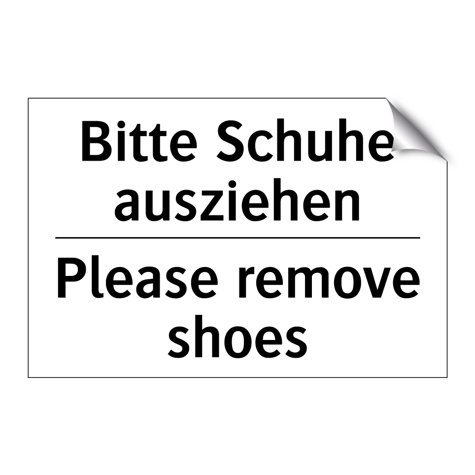 Bitte Schuhe ausziehen - Please remove shoes