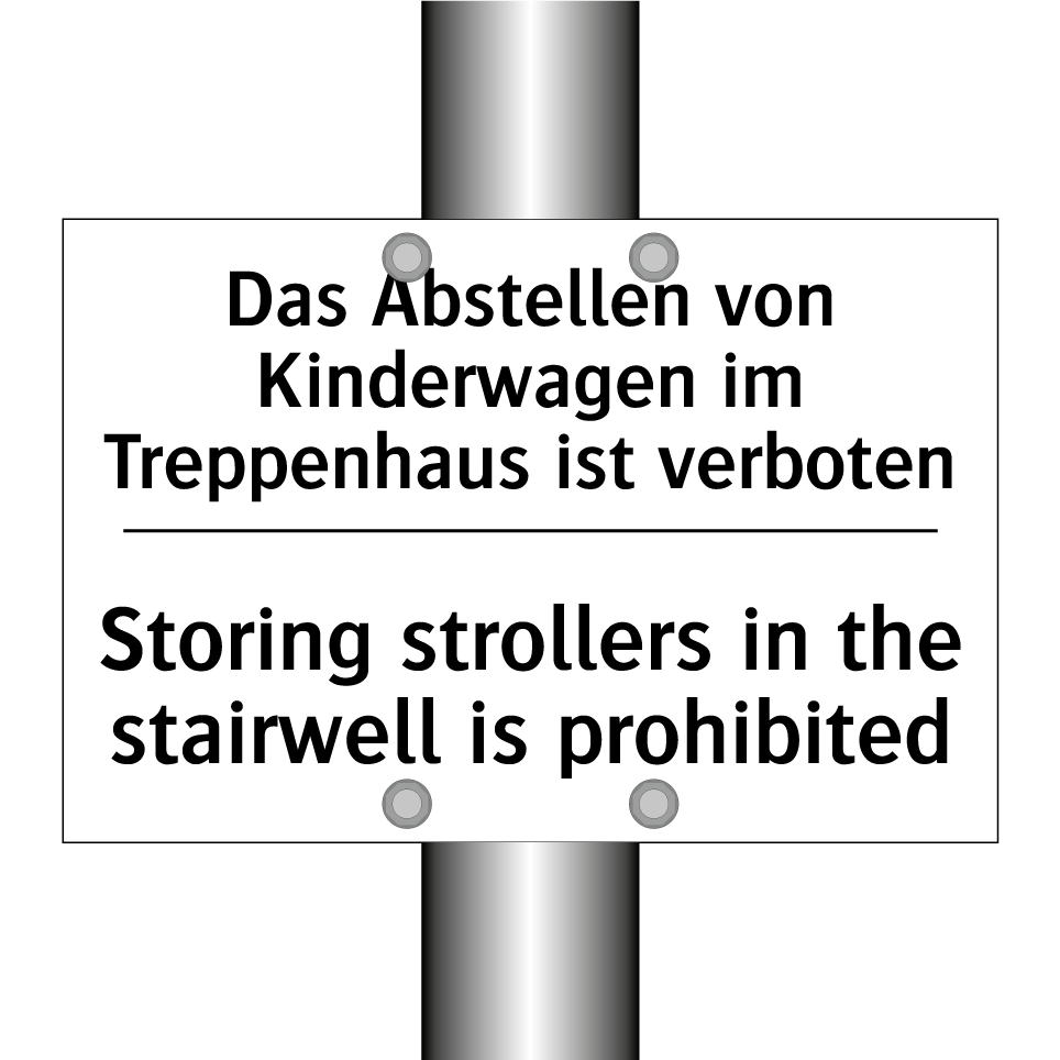 Das Abstellen von Kinderwagen /.../ - Storing strollers in the stairwell /.../