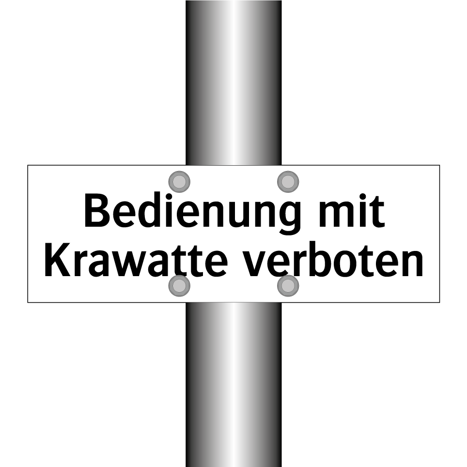 Bedienung mit Krawatte verboten