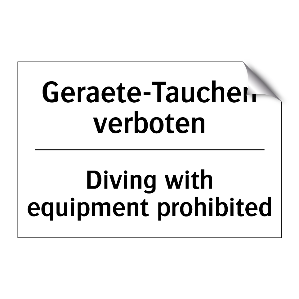 Geraete-Tauchen verboten - Diving with equipment prohibited/.../