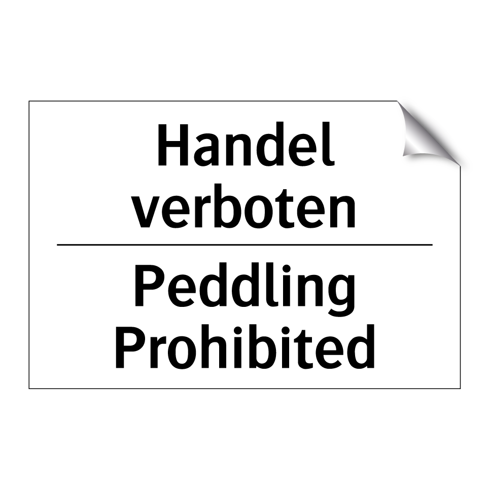 Handel verboten - Peddling Prohibited