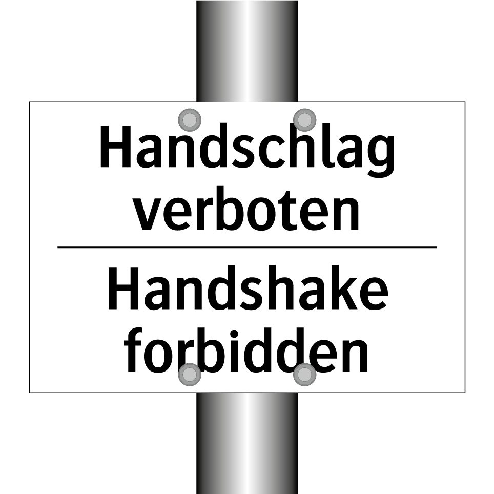 Handschlag verboten - Handshake forbidden
