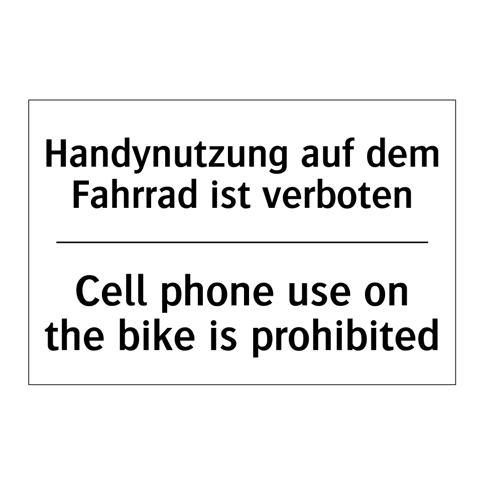Handynutzung auf dem Fahrrad ist /.../ - Cell phone use on the bike is /.../