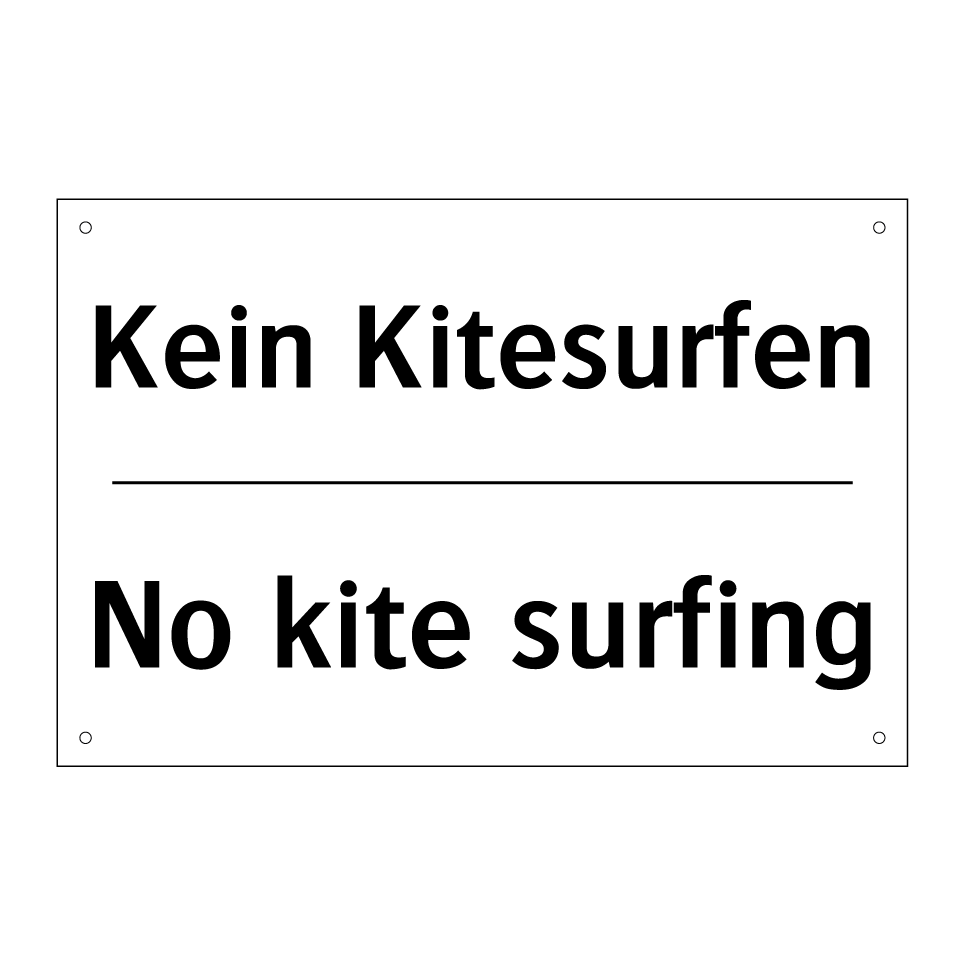 Kein Kitesurfen - No kite surfing