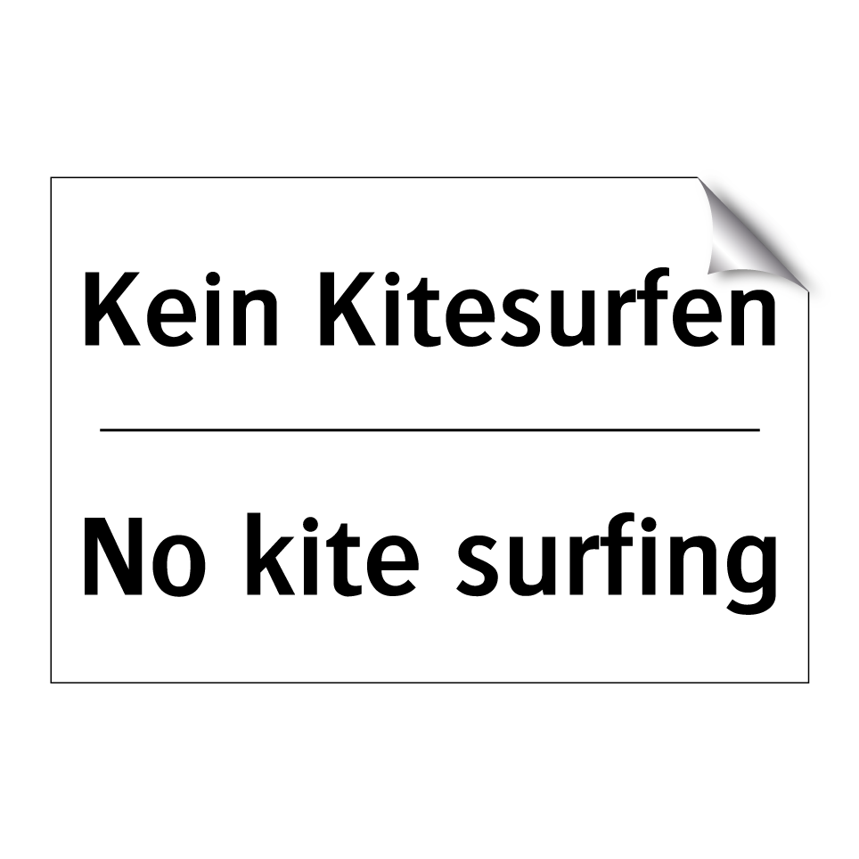 Kein Kitesurfen - No kite surfing