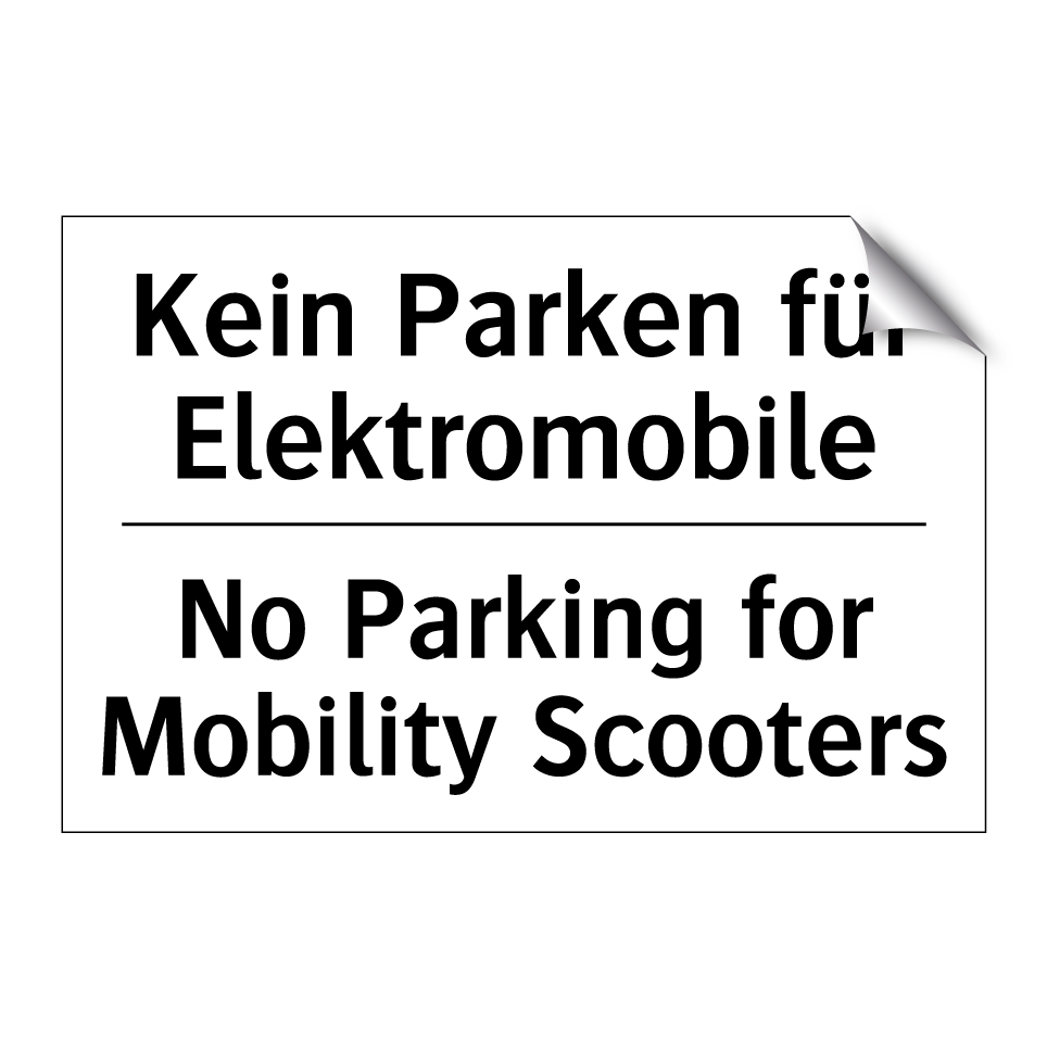 Kein Parken für Elektromobile - No Parking for Mobility Scooters/.../