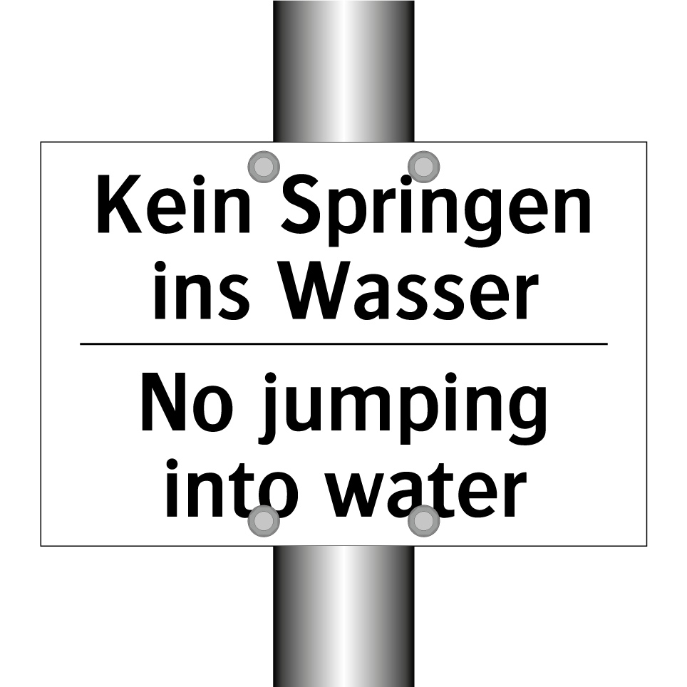 Kein Springen ins Wasser - No jumping into water